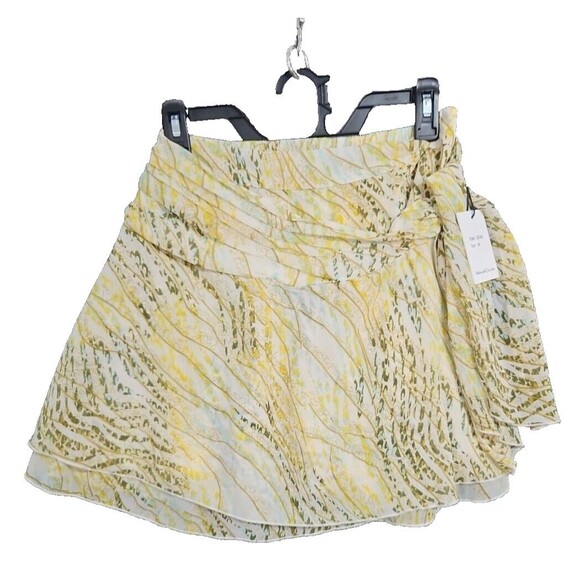 Japna Dresses & Skirts - Japna Women's Chiffon Skirt Medium Yellow Polyester Wrap & Tie Skirt NWT